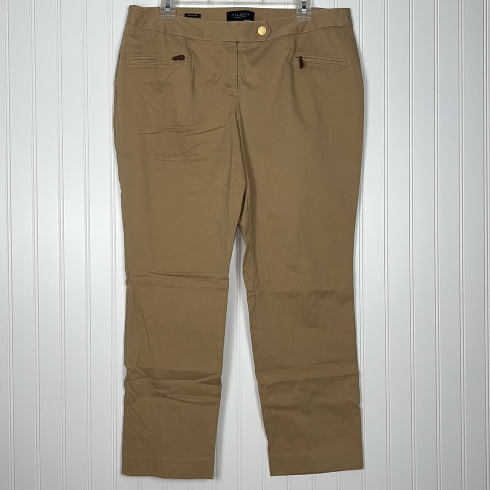 EUC Talbots Tan Signature Khaki Pants 14W Petite